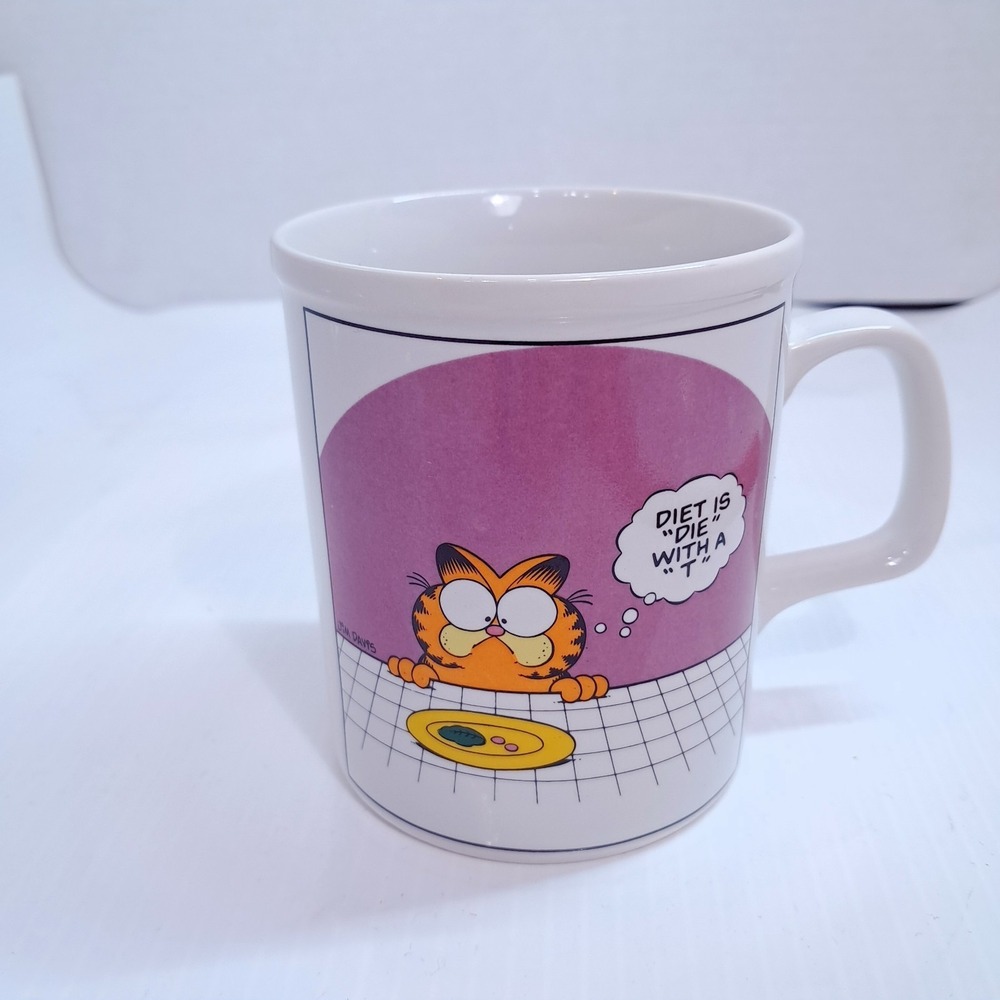 Vintage Garfield Coffee Mug Diet Is Die With a T comic Enesco Jim Davis 1978